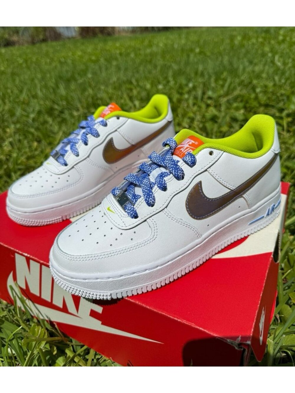 4.5Y | 6 WOMEN'S NIKE AIR FORCE ONE AF1 LOW WHITE MULTICOLOR DQ7767-100